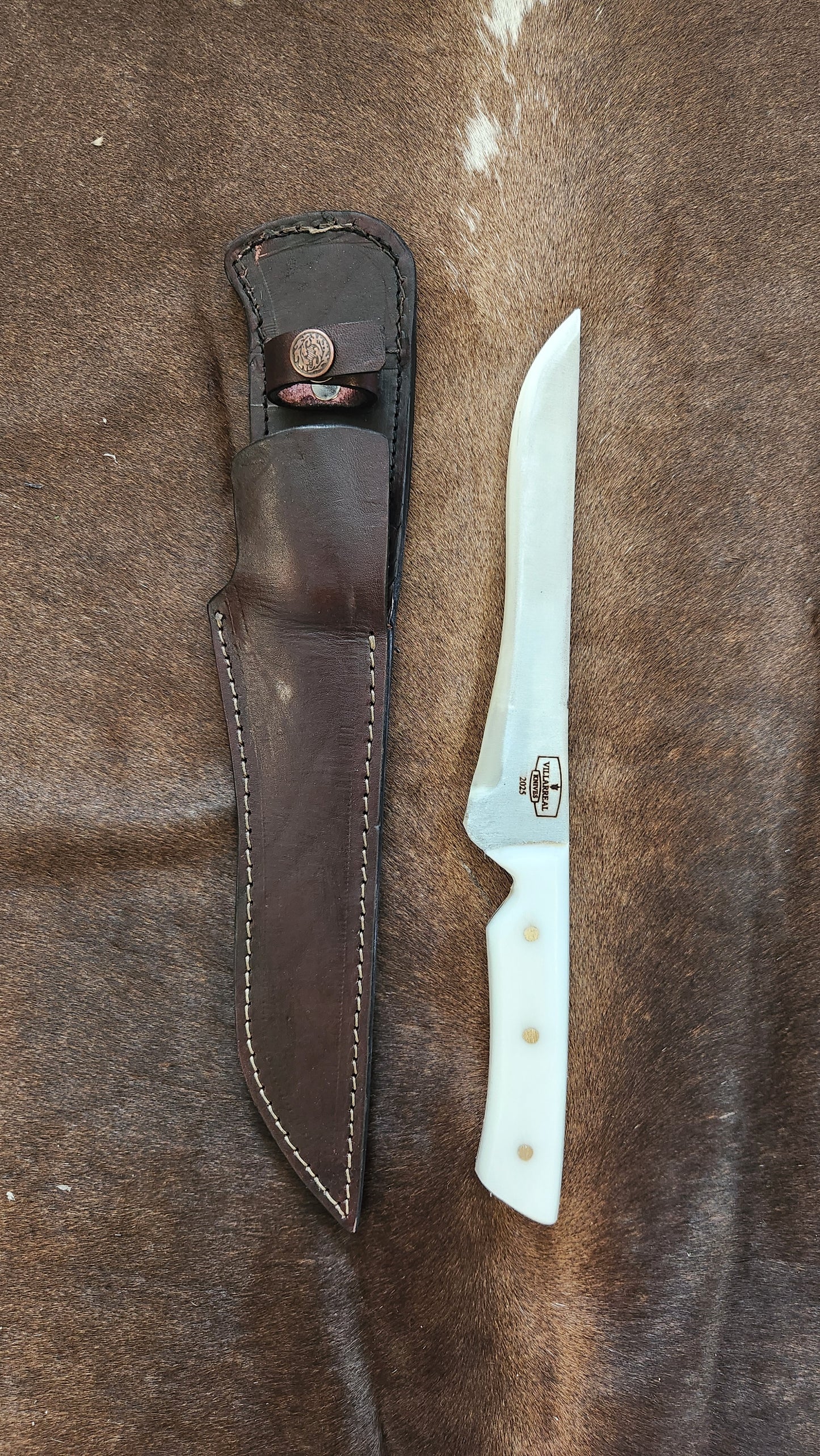 8in fileting knife white handle