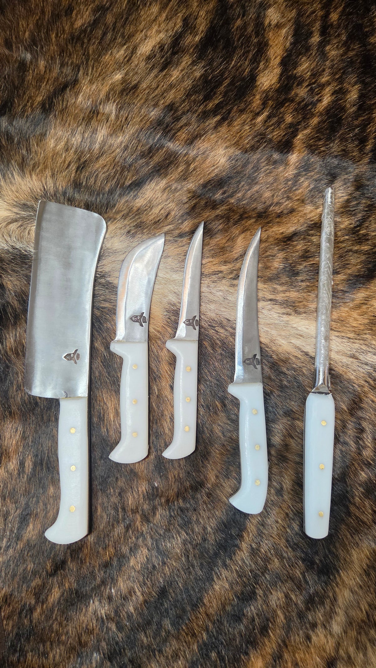 Meat Processing Set w/ White Handles