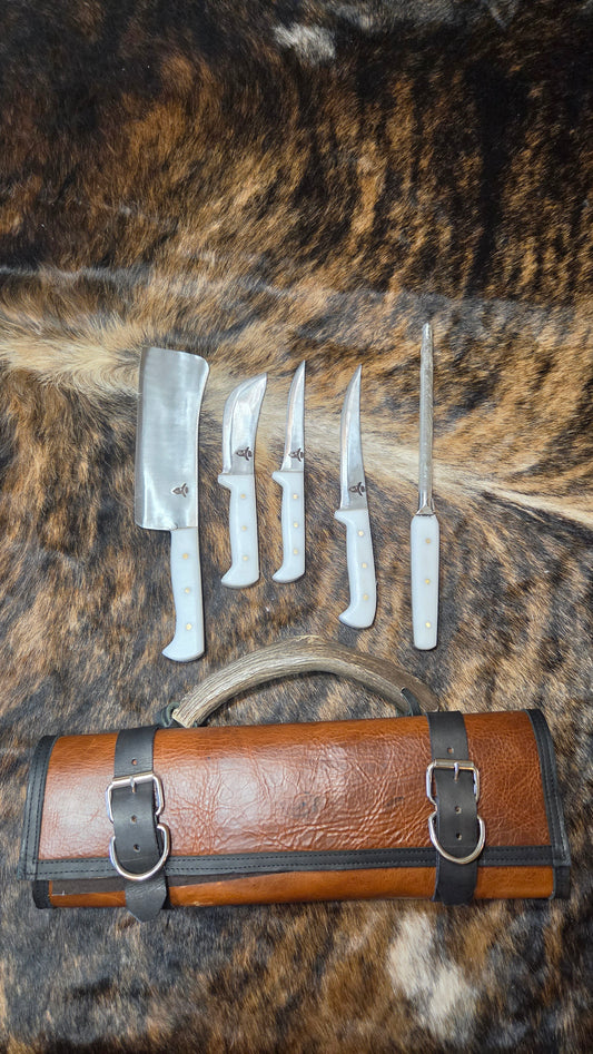 Meat Processing Set w/ White Handles